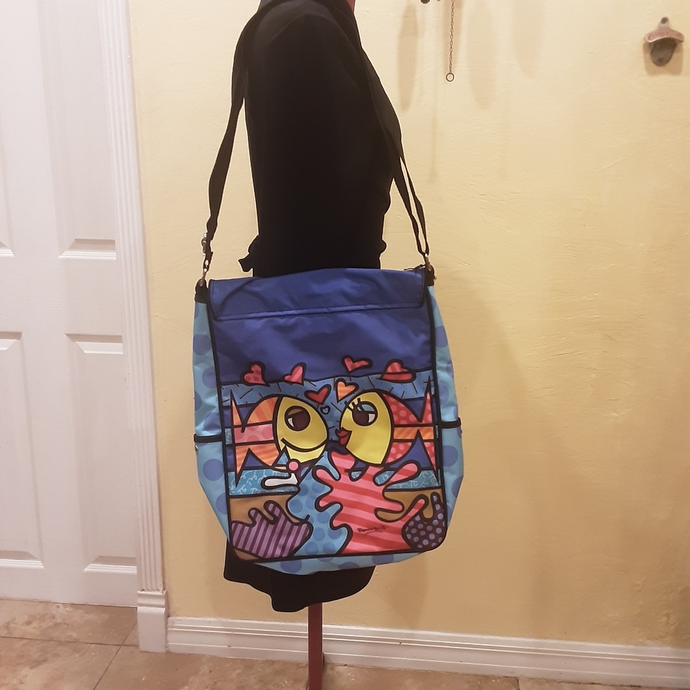 Authentic Romero Britto Deeply in Love Messenger / Tote Bag